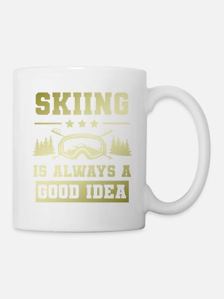 ski skiing - Tasse - Weiß