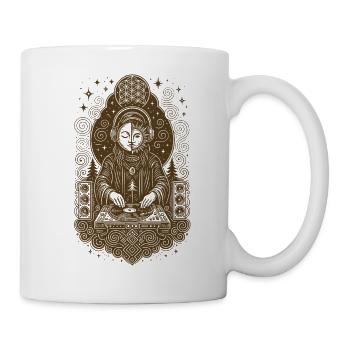 Mystischer DJ mit kosmischen Sacred Geometry Vibes - Tasse - Weiß - Rechts