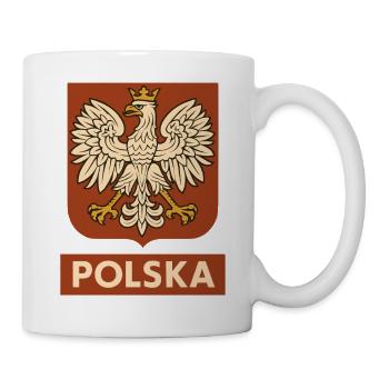 Polnischer weißer Adler Vintage Heraldisches Emblem - Tasse - Weiß - Rechts