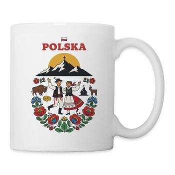 Volkstanz der Polska-Berge mit floralem Erbe - Tasse - Weiß - Rechts