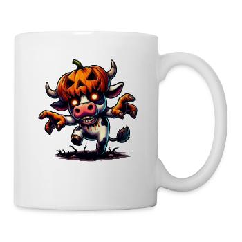 Drôle Halloween Vache Costume Monstre Zombie Citrouille - Mug blanc - blanc - Droite