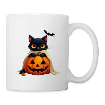 Halloween Cat with Halloween Pumpkin - Mug - white - Right