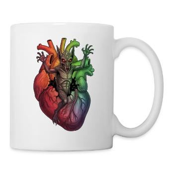 Heart Monster in Rainbow Storm - Mug - white - Right