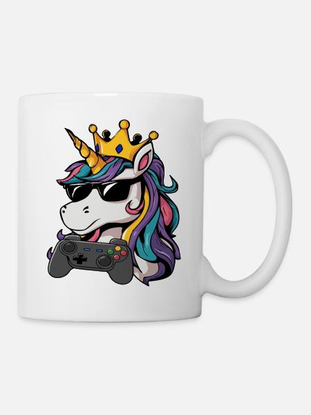 Einhorn gaming controller - Tasse - Weiß