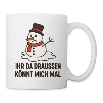 Kummer Schneemann Spruchdesign Weihnachten Santa - Tasse - Weiß - Rechts