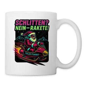 Polar Turbo Neon Schlitten Weihnachten Santa Claus - Tasse - Weiß - Rechts