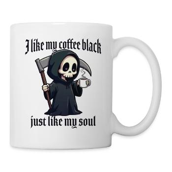 J’aime mon café noir tout comme mon âme - Mug blanc - blanc - Droite