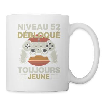Niveau 52 débloqué toujours jeune Cadeau gamer - Mug blanc - blanc - Droite