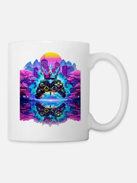 Gaming King Controller mit Spiegelung - Tasse - Weiß