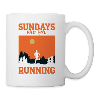 Les dimanches de course sont pour les marathoniens qui courent - Mug blanc - blanc - Droite