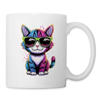 Chat Animal de compagnie Chat coloré - Mug blanc - blanc - Droite