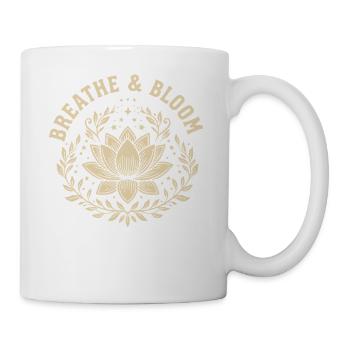 Blühen und Wachsen Lotusblume Botanisches Design - Tasse - Weiß - Rechts