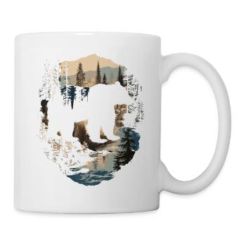 Retro Outdoor Wilderness Bärenbäume - Tasse - Weiß - Rechts
