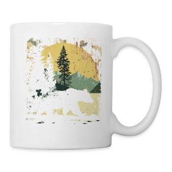 Retro Outdoor Wilderness Bärenbäume - Tasse - Weiß - Rechts