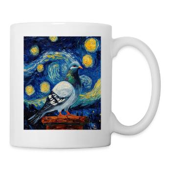 Colombe Oiseau Van Gogh Style Nuit étoilée - Mug blanc - blanc - Droite