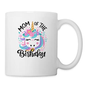 Mama Einhorn Geburtstag Blüte - Tasse - Weiß - Rechts