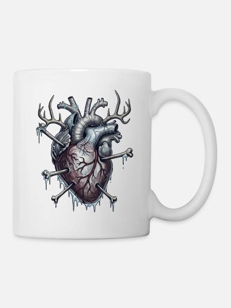 Herz mit Pfeilen Tropfen - Tasse - Weiß
