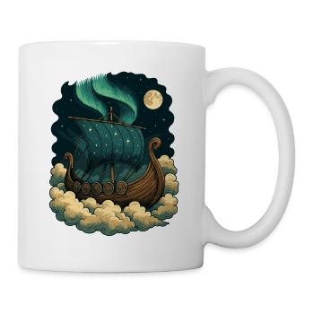 North Star Sailing Ship Night Sky Viking Ship - Mug - white - Right