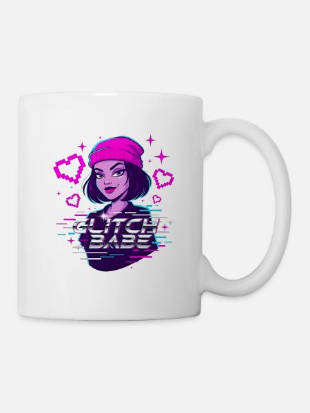 Y2K Retro – Glitch Babe - Tasse - Weiß