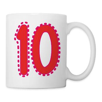 10. 10 YEARS. 10th ANNIVERSARY. 10 YEAR ANNIVERSARY. - Mug - white - Right