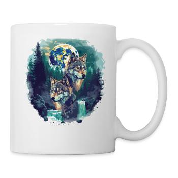 Retro Outdoor Wilderness Bärenbäume - Tasse - Weiß - Rechts