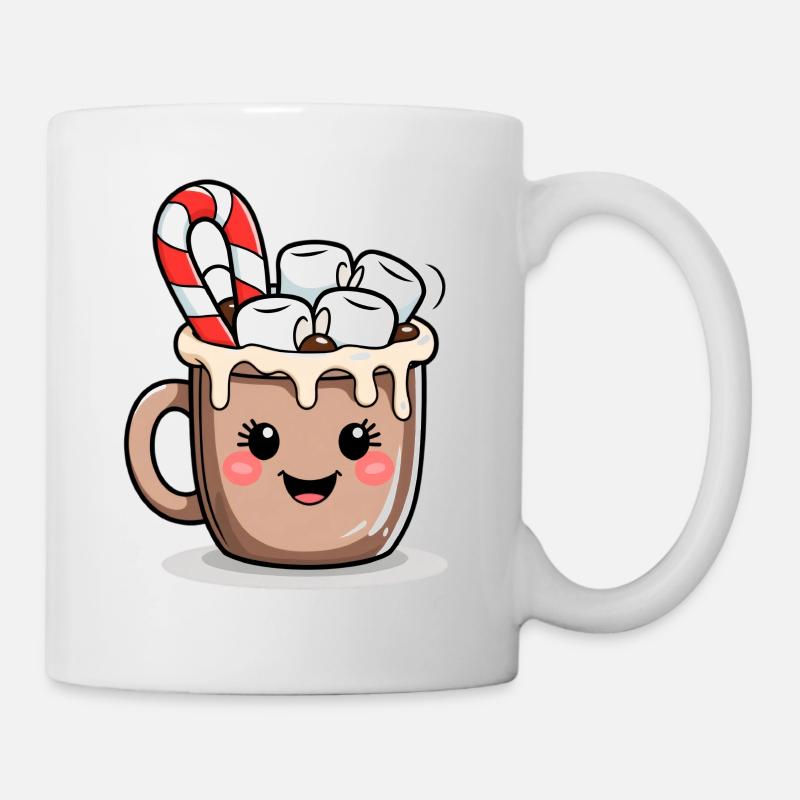 Kuschelig Kakaobecher mit Marshmallows - Tasse - Weiß