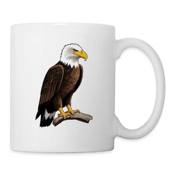 Aigle impérial sur branche - Mug blanc - blanc - Droite