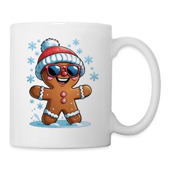 Winter Lebkuchen mit Sonnenbrille - Tasse - Weiß - Rechts
