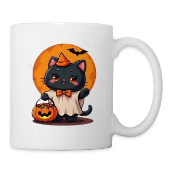Halloween Cat with Halloween Pumpkin - Mug - white - Right