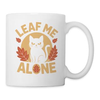 Cat Autumn Funny Leave Me Alone - Mug - white - Right