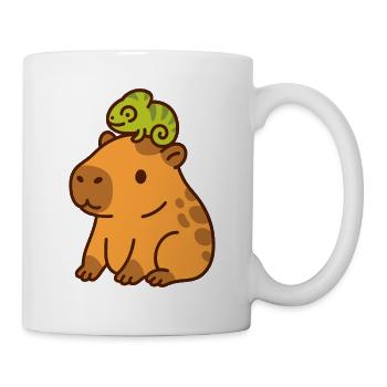 Capybara & Chameleon – Friends for Life 🦎🦫 - Mug - white - Right