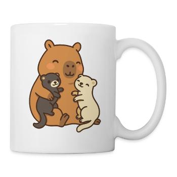 Capybara & Ferret – Amitié & Sécurité - Mug blanc - blanc - Droite