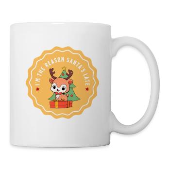 Lustiges Rentier Outfit für Weihnachtsfeier - Tasse - Weiß - Rechts