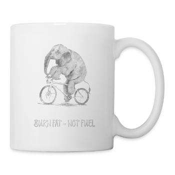 Brûler les graisses - pas de carburant Drôle d’éléphant de vélo - Mug blanc - blanc - Droite