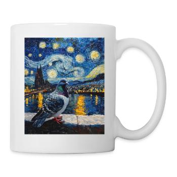 Colombe Oiseau Van Gogh Style Nuit étoilée - Mug blanc - blanc - Droite