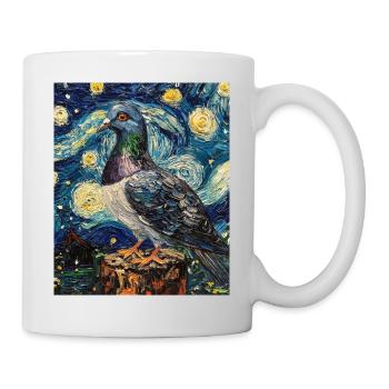Colombe Oiseau Van Gogh Style Nuit étoilée - Mug blanc - blanc - Droite