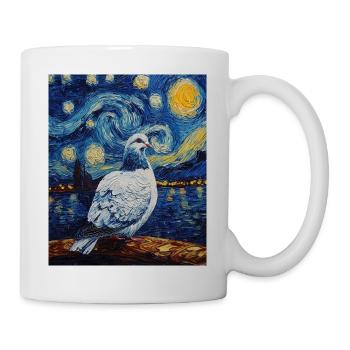 Colombe Oiseau Van Gogh Style Nuit étoilée - Mug blanc - blanc - Droite