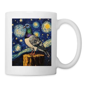 Colombe Oiseau Van Gogh Style Nuit étoilée - Mug blanc - blanc - Droite