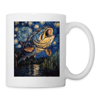 Karpfen Fisch Van Gogh Style  - Tasse - Weiß - Rechts
