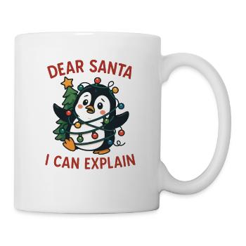 Cute Penguin Christmas Tree Christmas Light Fun - Mug - white - Right
