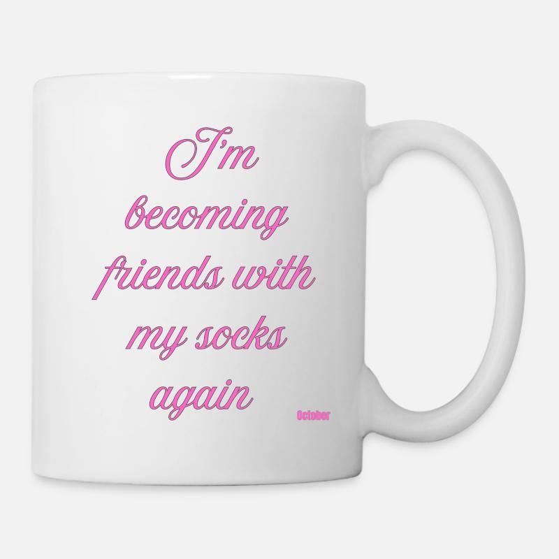 Redevenir ami avec mes chaussettes - Mug blanc - blanc