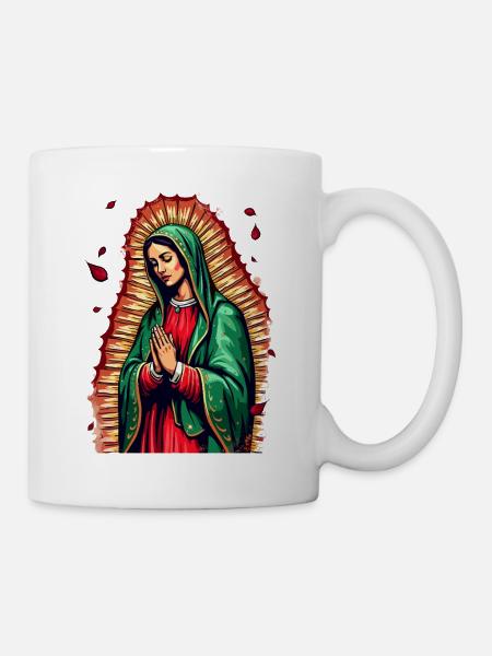 Maria Ikone mit Grußgebet - Tasse - Weiß