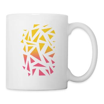 Dreieck Muster - gelb rot - Tasse - Weiß - Rechts