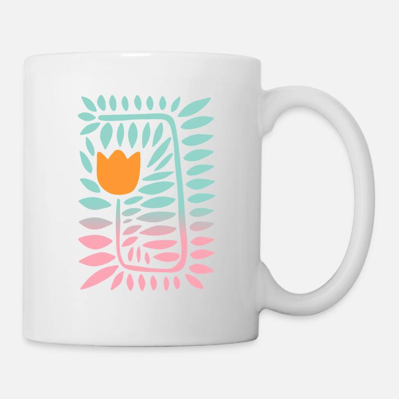 Tulipe dégradée - turquoise - Mug blanc - blanc