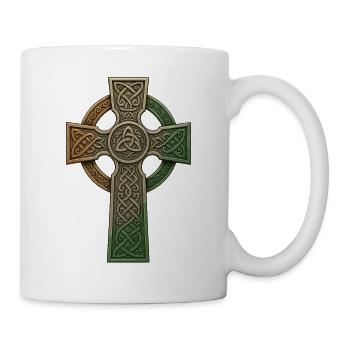 Motif de nœud en croix celtique irlandaise - Mug blanc - blanc - Droite