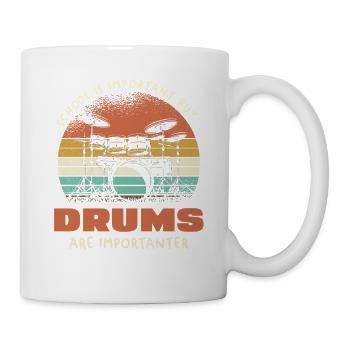 Drums Are Importanter Retro - Tasse - Weiß - Rechts