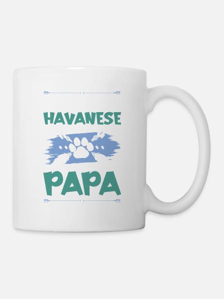 havanese hunde papa - Tasse - Weiß