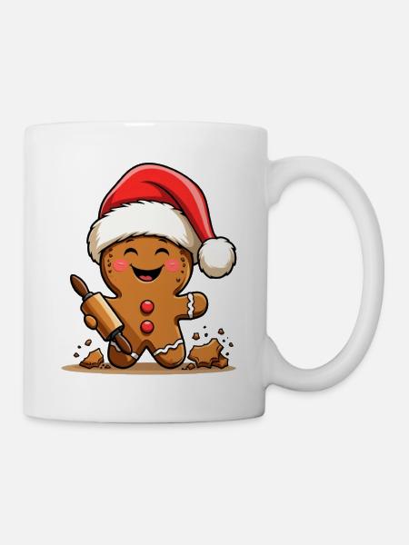 Weihnachts Gingerbread mit Zuckerguss - Tasse - Weiß