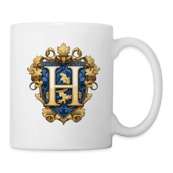 H Buchstabe Name Krone - Tasse - Weiß - Rechts