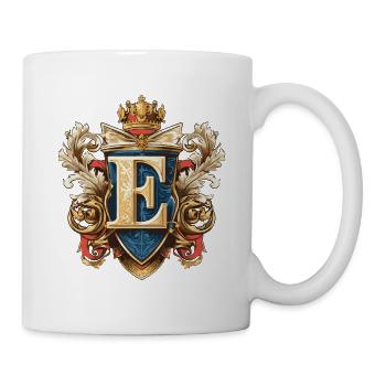 E Buchstabe Name Krone - Tasse - Weiß - Rechts